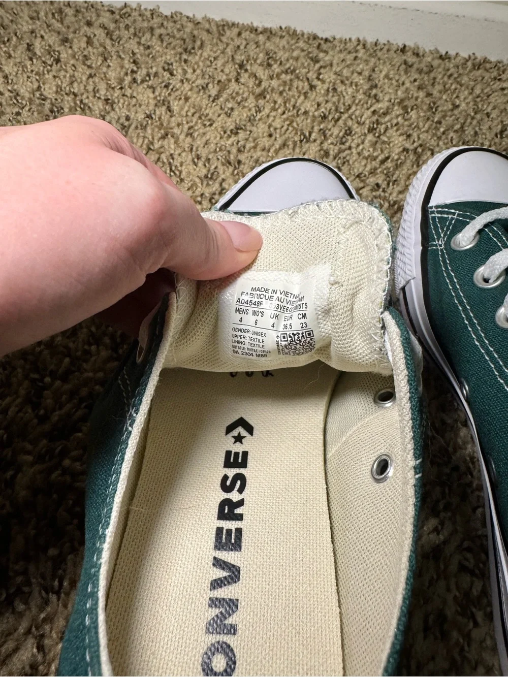 Converse Womens Dark Green Low Top Sneakers - Picture 8 of 9
